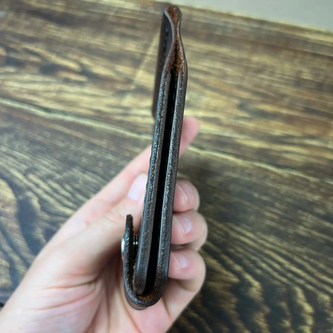 Handmade Leather Money Clip Wallet With Snap Button - Tsar Art