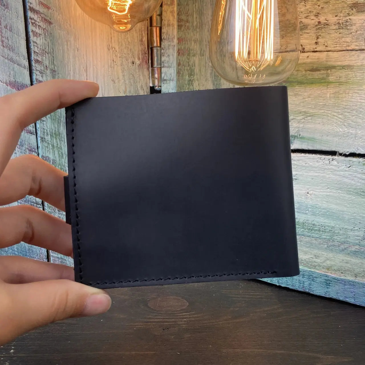 Classic Brown Leather Bifold Wallet with Snap Closure - Crazy Horse Leather - Everyday Carry (Copy)