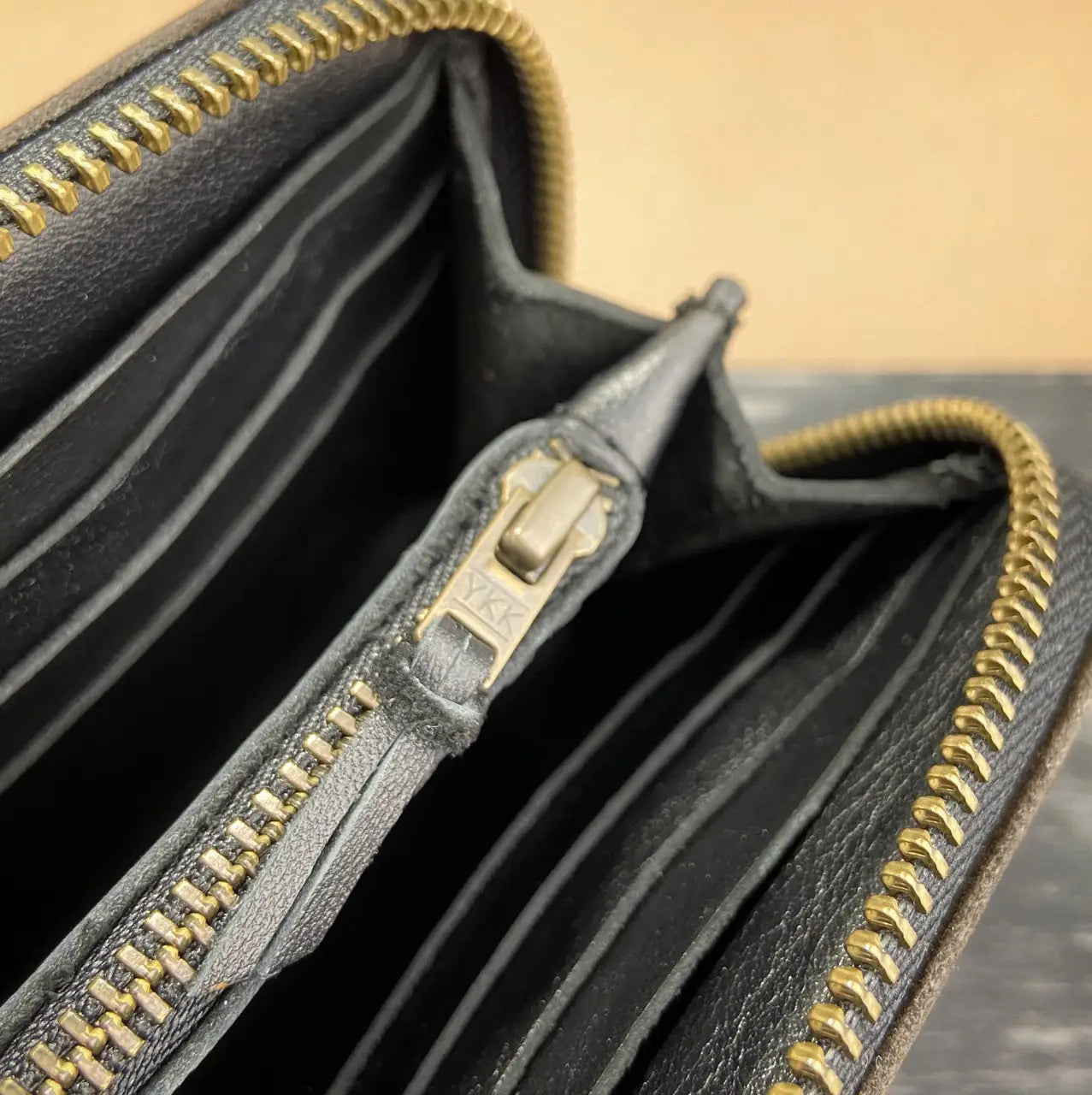 Full-Zip Leather Clutch Wallet with Wrist Strap - Crazy Horse Leather