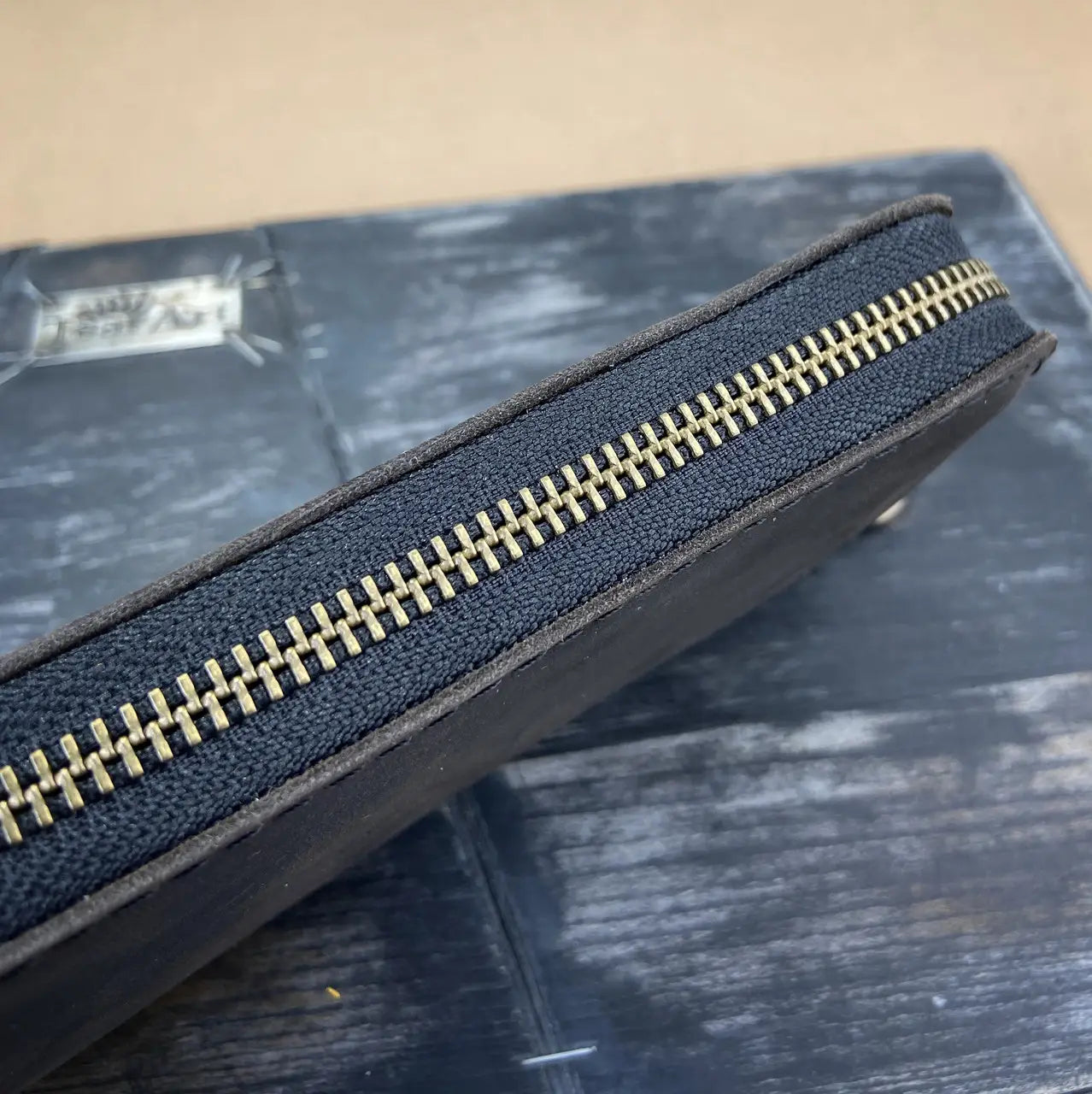 Full-Zip Leather Clutch Wallet with Wrist Strap - Crazy Horse Leather