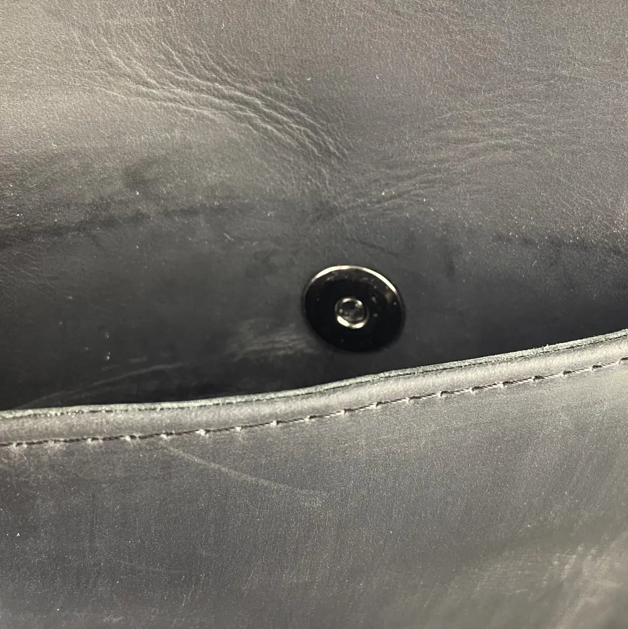 Black Crazy Horse Leather Minimalist Vertical Crossbody Bag