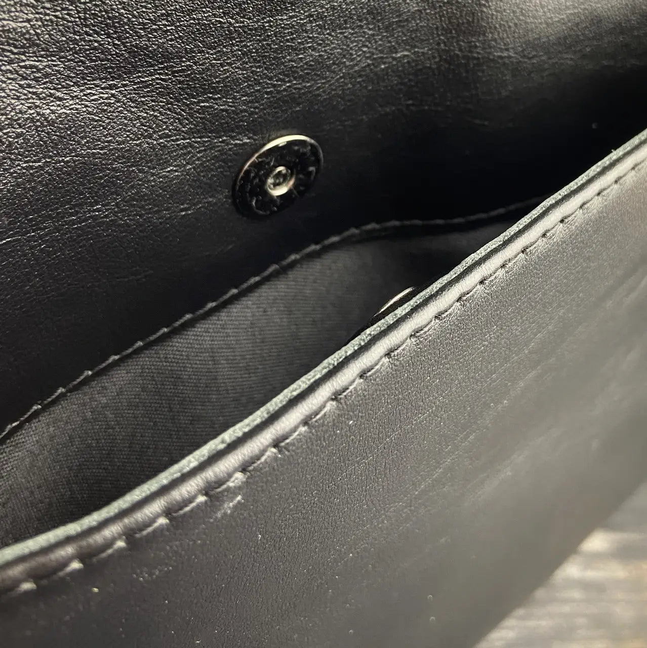 Black Smooth Nappa Leather Minimalist Vertical Crossbody Bag