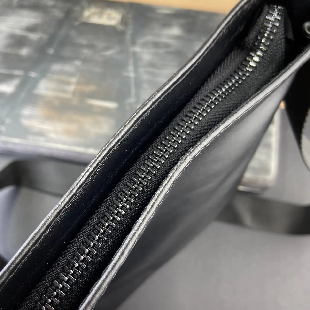 Black Smooth Leather Minimalist Vertical Crossbody Bag