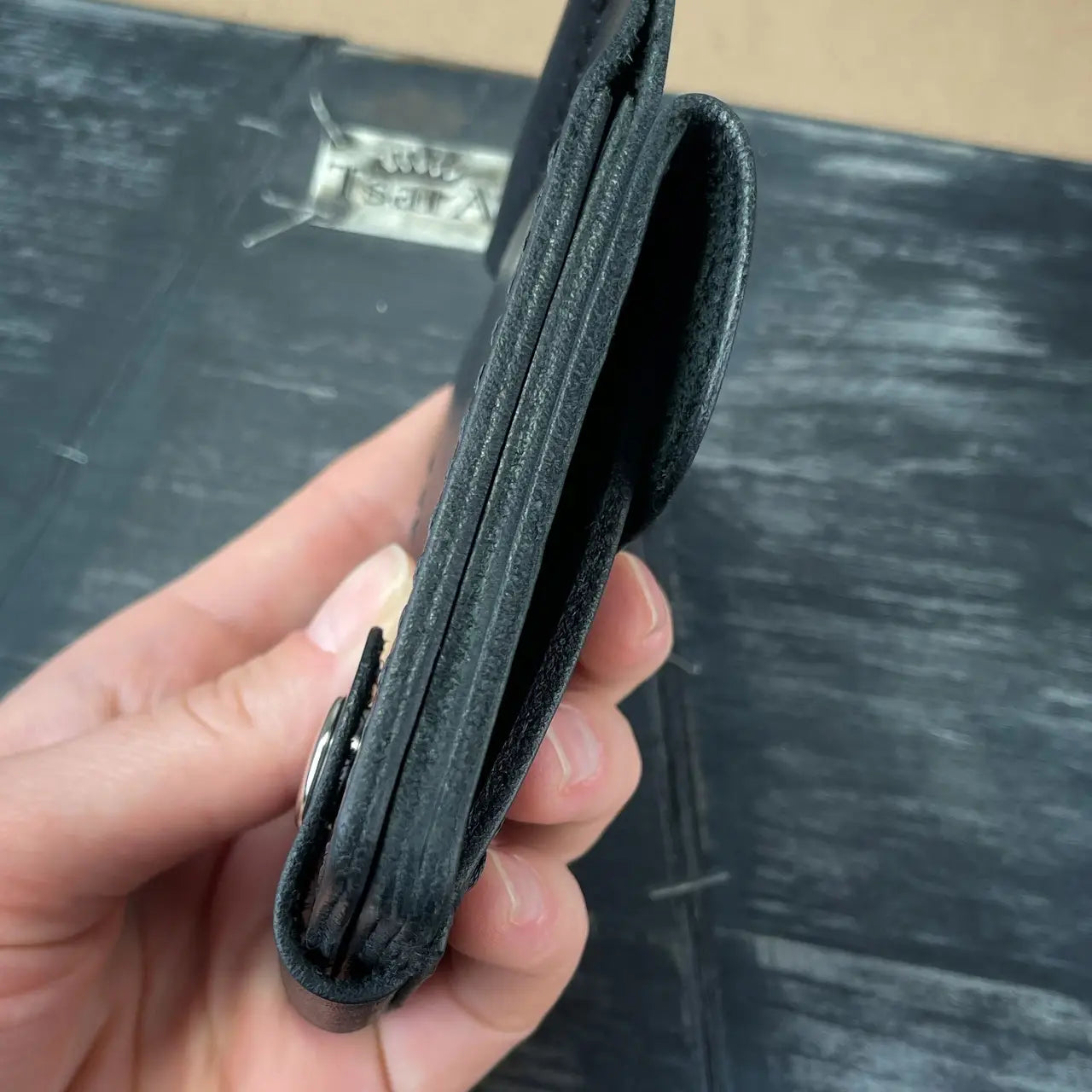 Handmade Leather Money Clip Wallet with Exterior Coin Pocket - Tsar Art