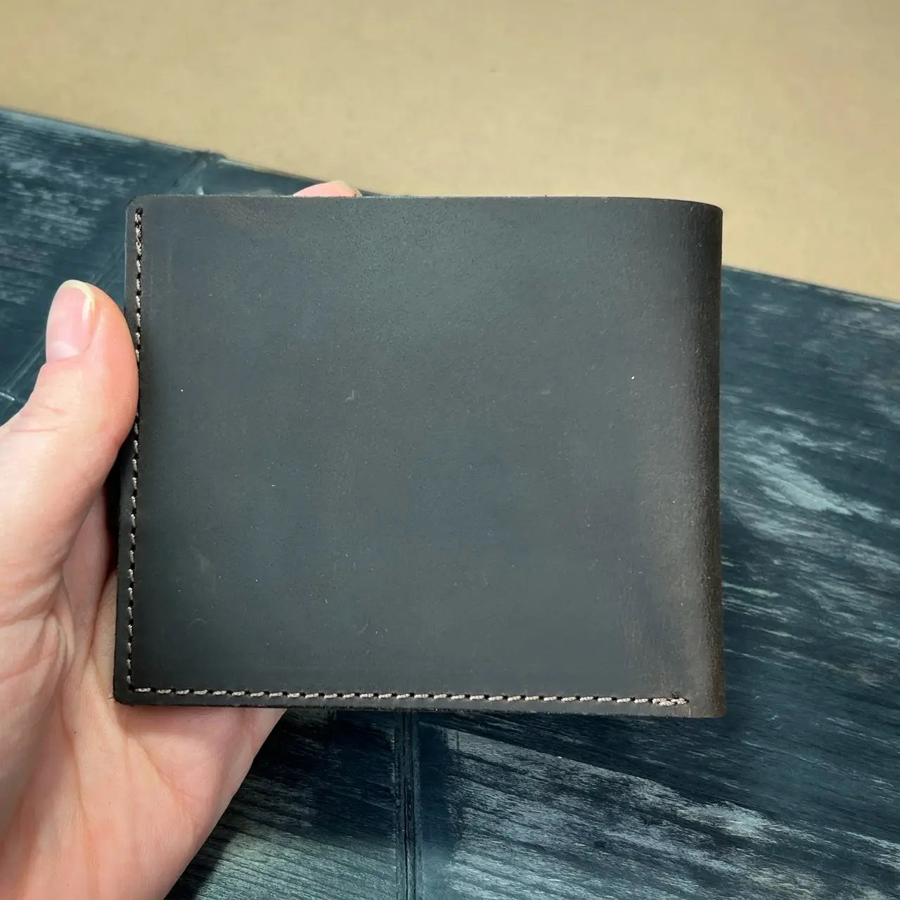 Leather Brown Bifold Wallet with Coin Pocket and Snap - Crazy Horse Leather (Copy)
