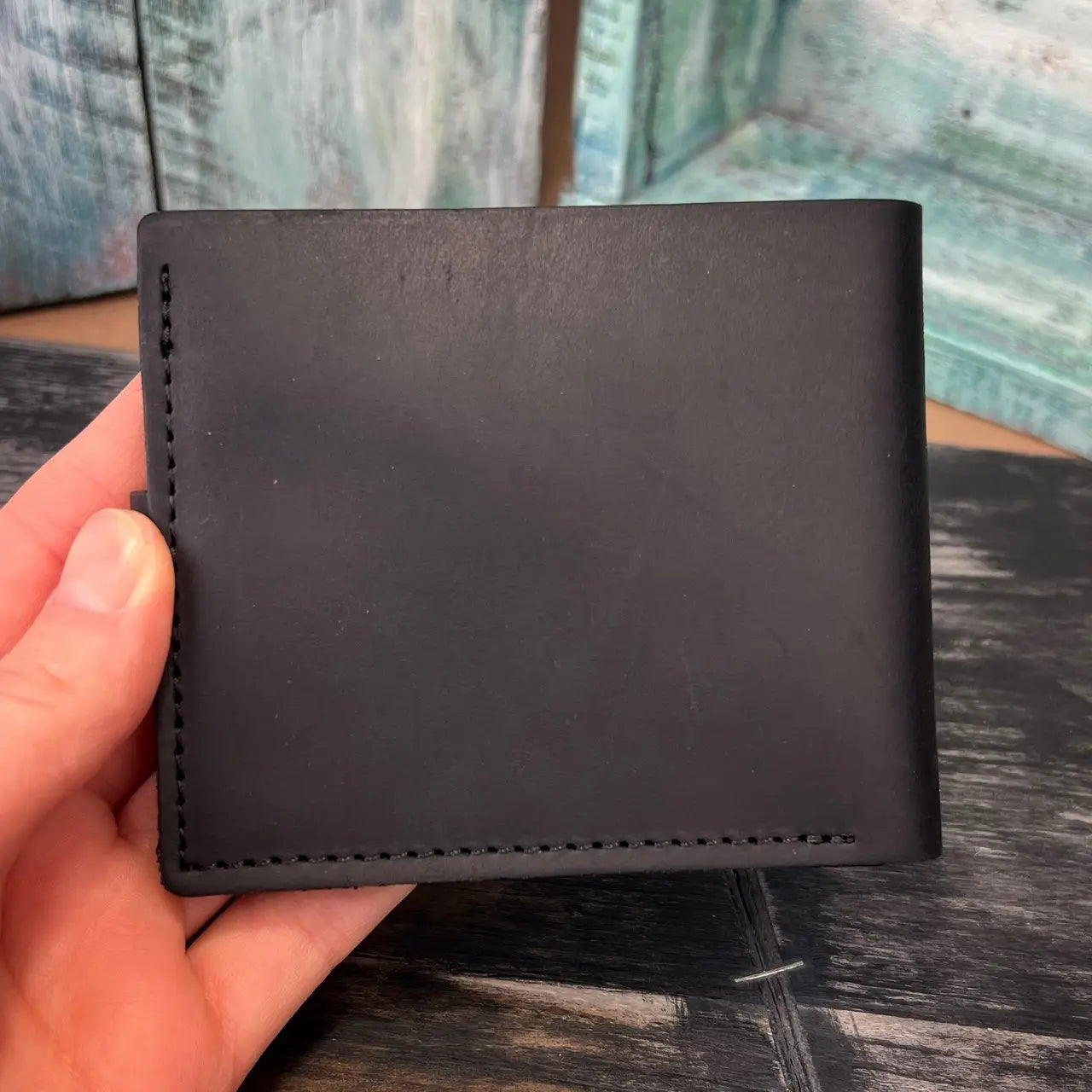 Leather Brown Bifold Wallet with Coin Pocket and Snap - Crazy Horse Leather (Copy)