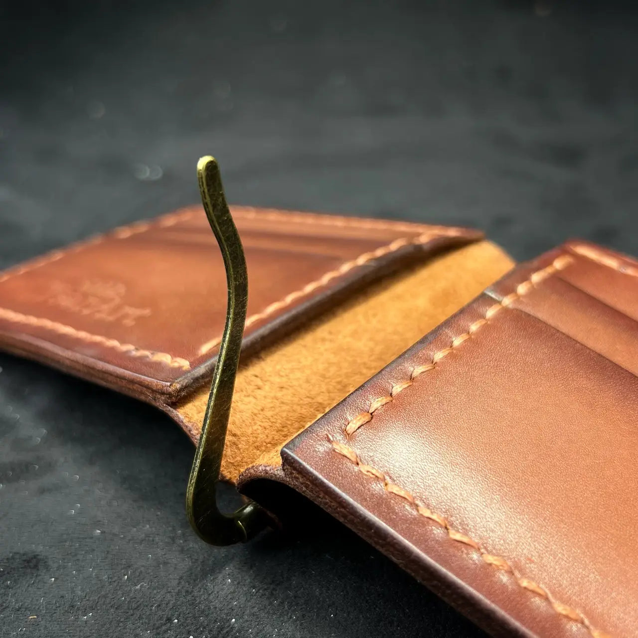 Handmade Leather Money Clip Wallet with Hidden Pockets - Tsar Art