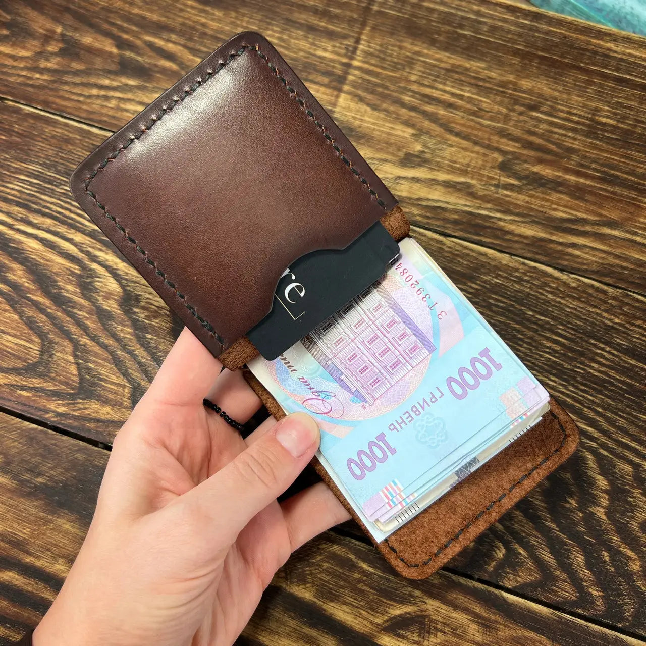 Handmade Leather Money Clip Wallet - Tsar Art