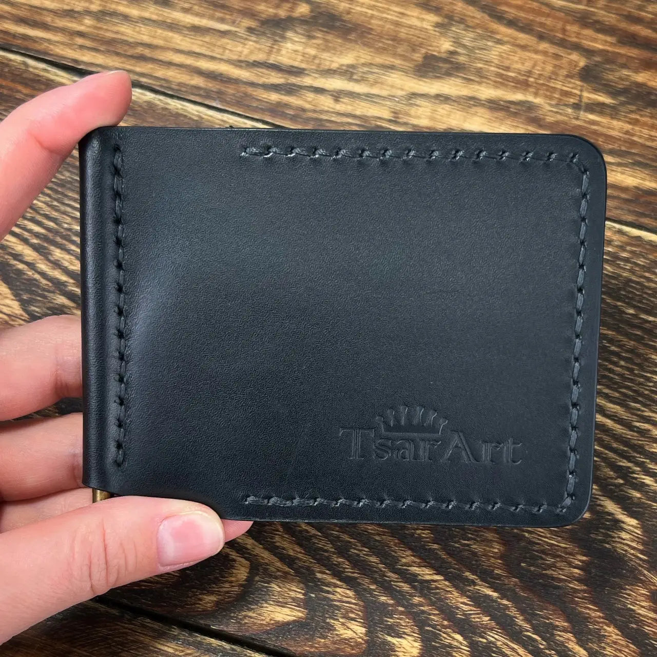 Handmade Leather Money Clip Wallet - Tsar Art