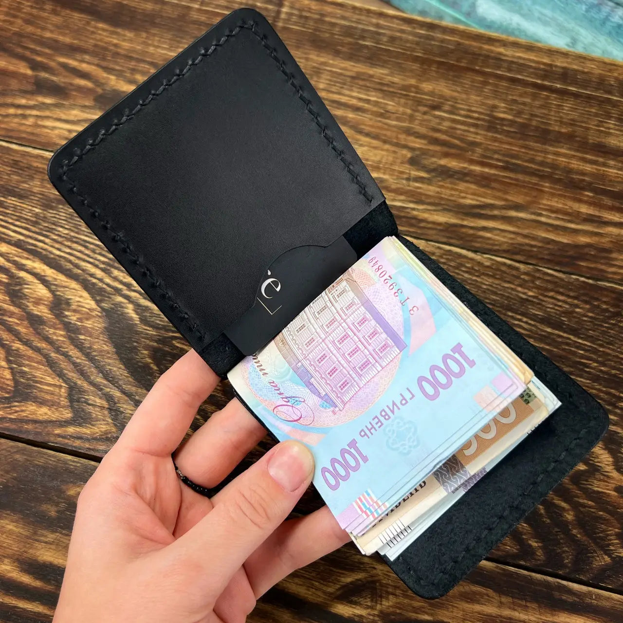 Handmade Leather Money Clip Wallet - Tsar Art