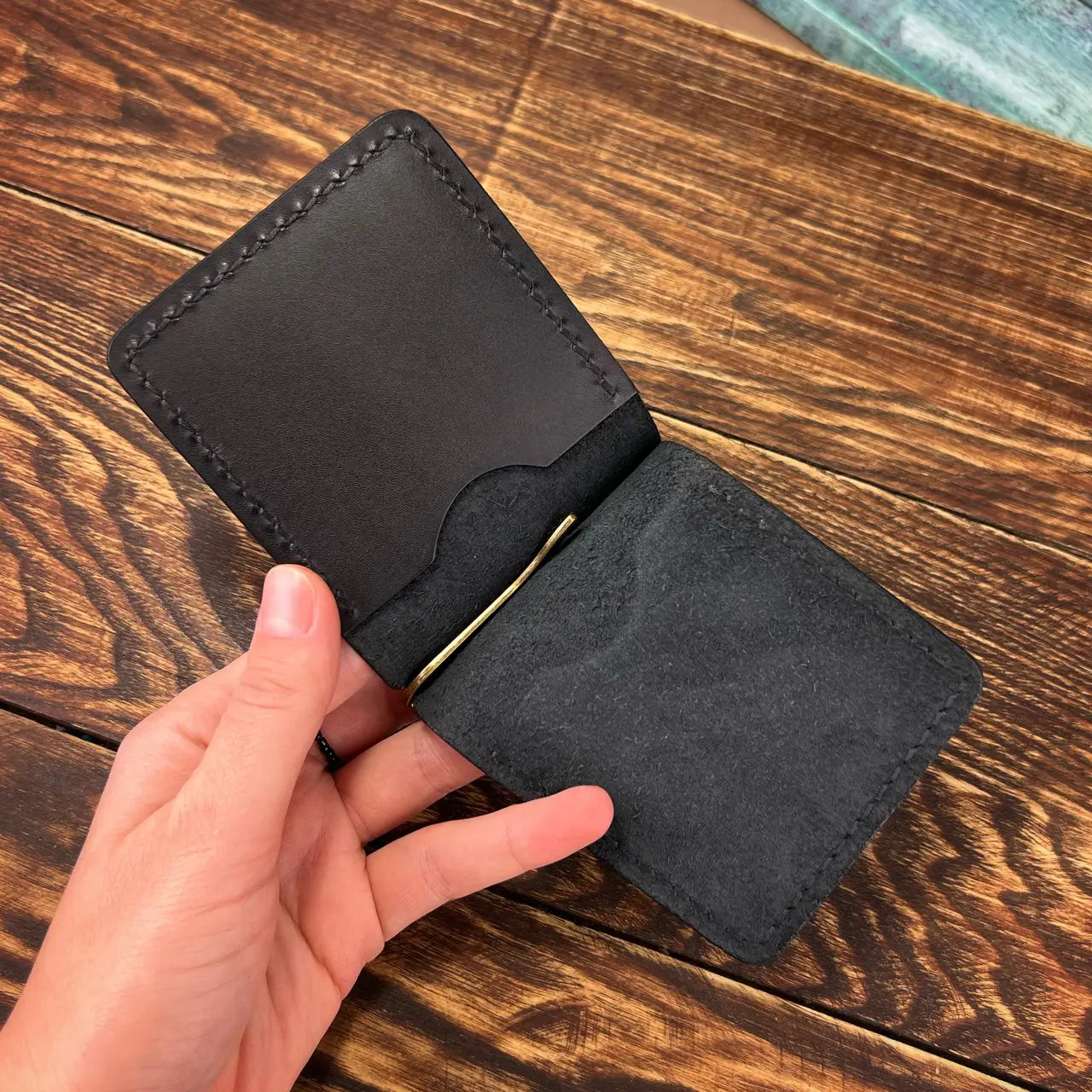 Handmade Leather Money Clip Wallet - Tsar Art