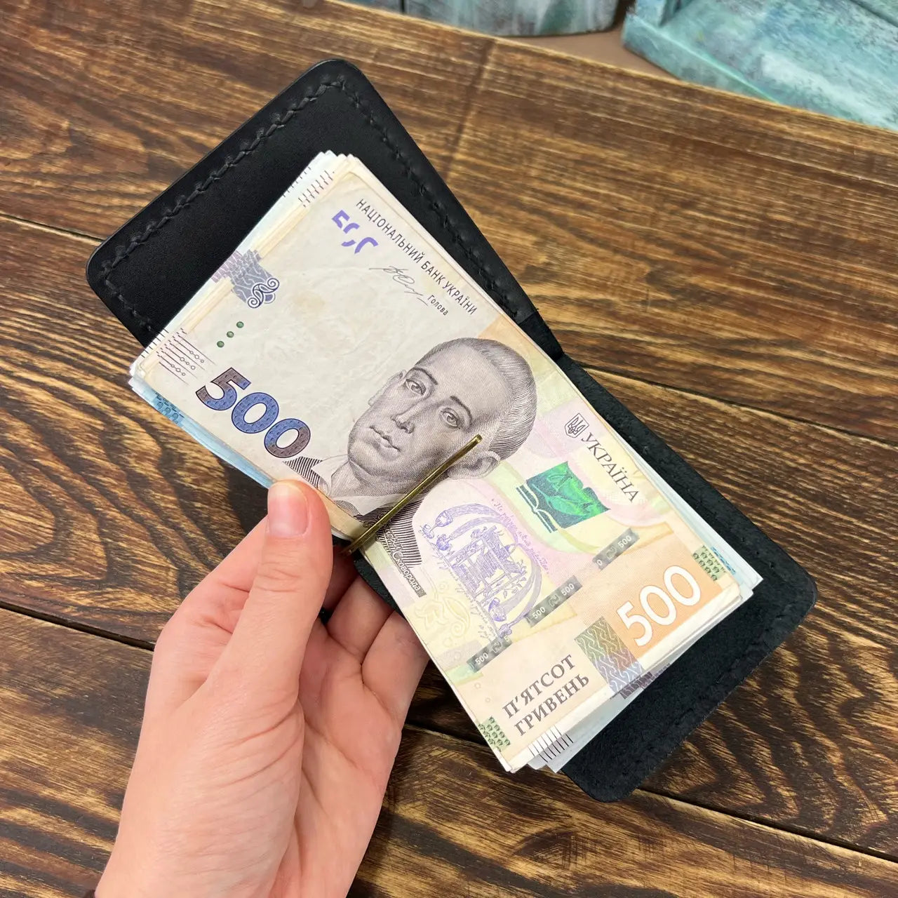 Handmade Leather Money Clip Wallet - Tsar Art