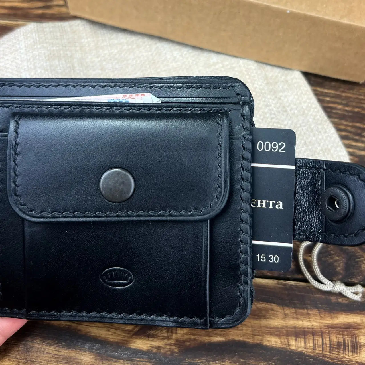 Exclusive Small Crocodile Leather Bifold Wallet - Brown & Black - Tsar Art