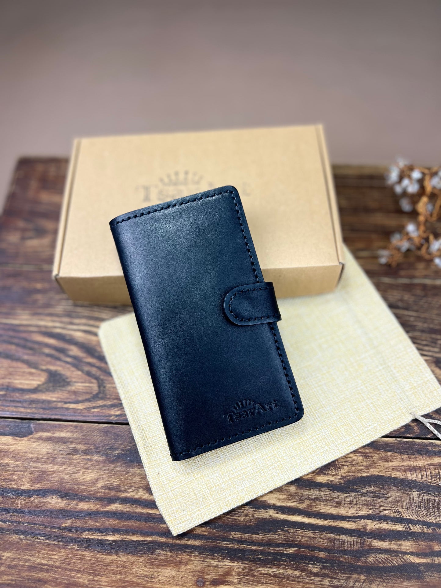 Classic Handmade Leather Long Wallet - Tsar Art