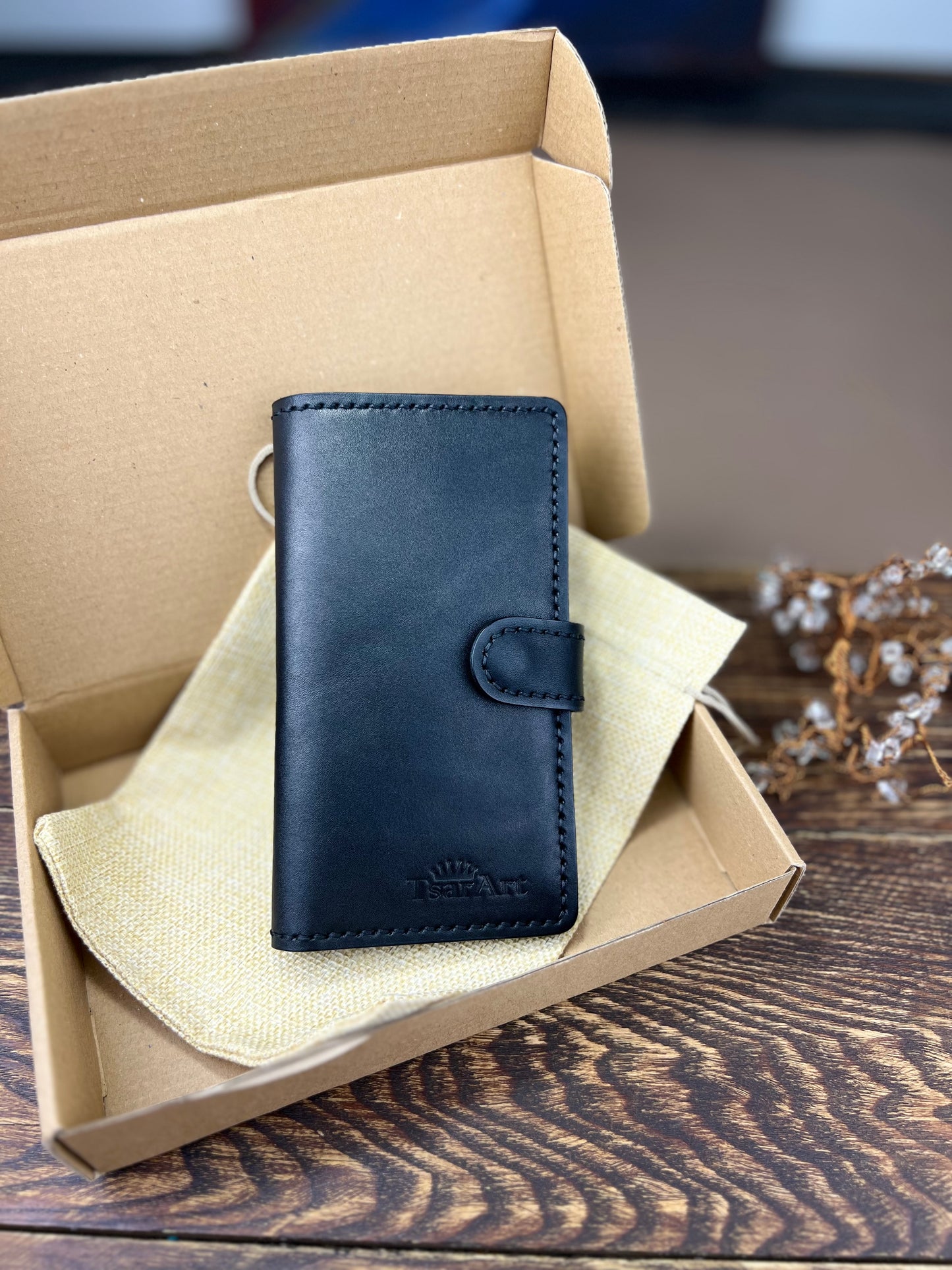 Classic Handmade Leather Long Wallet - Tsar Art