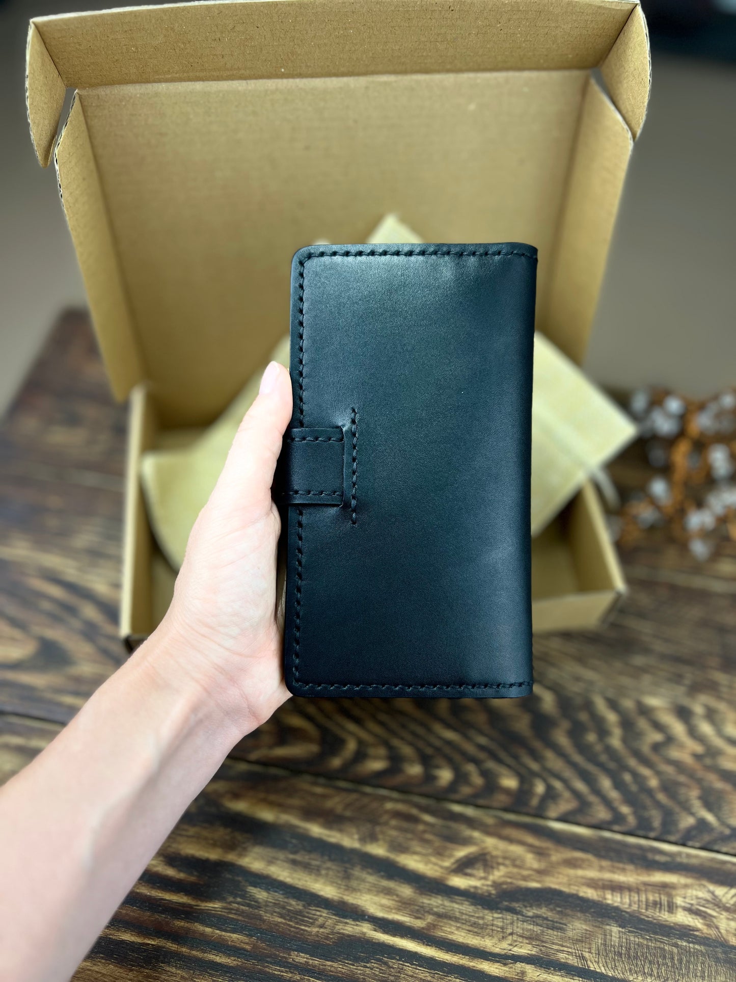 Classic Handmade Leather Long Wallet - Tsar Art