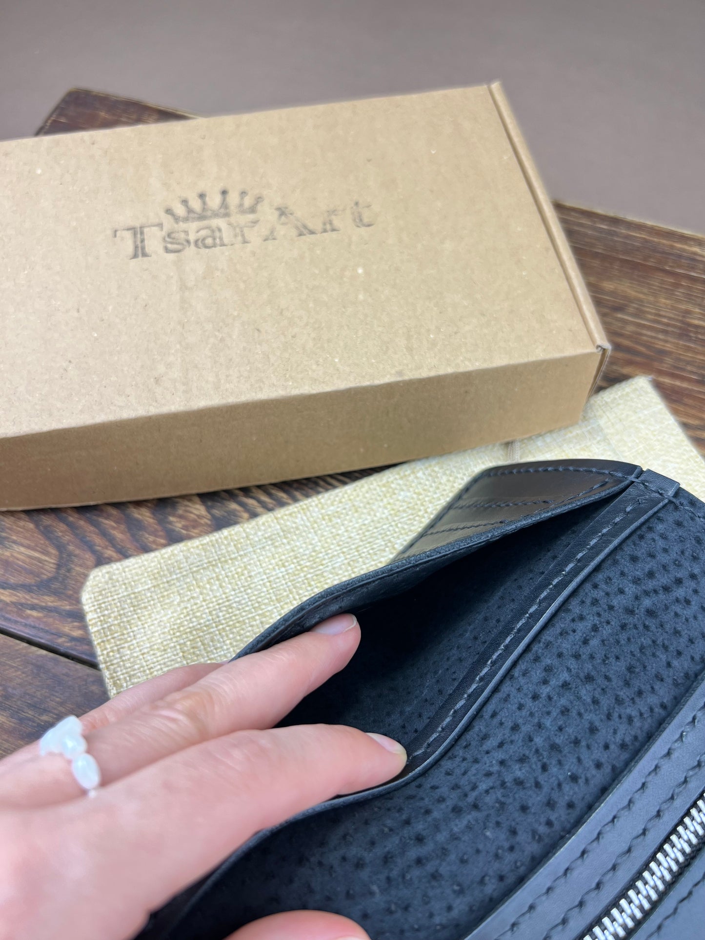 Classic Handmade Leather Long Wallet - Tsar Art