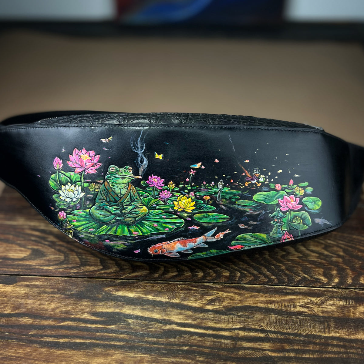 Fukkk Rules – Handcrafted Luxury Leather Chest Bag with Hand-Painted Art