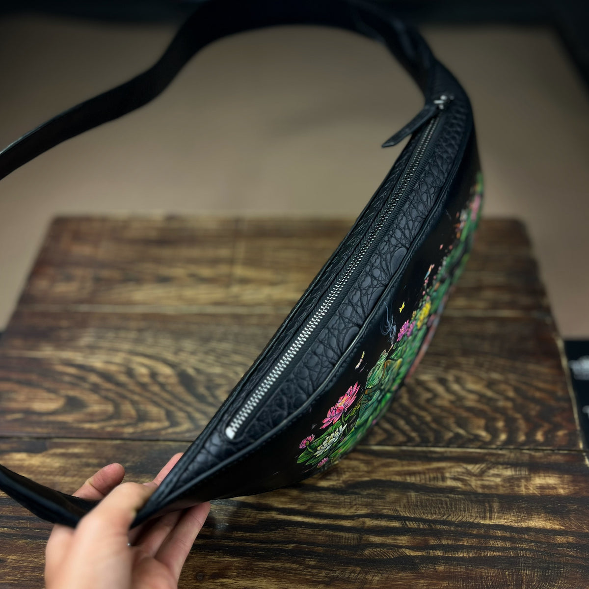 Fukkk Rules – Handcrafted Luxury Leather Chest Bag with Hand-Painted Art
