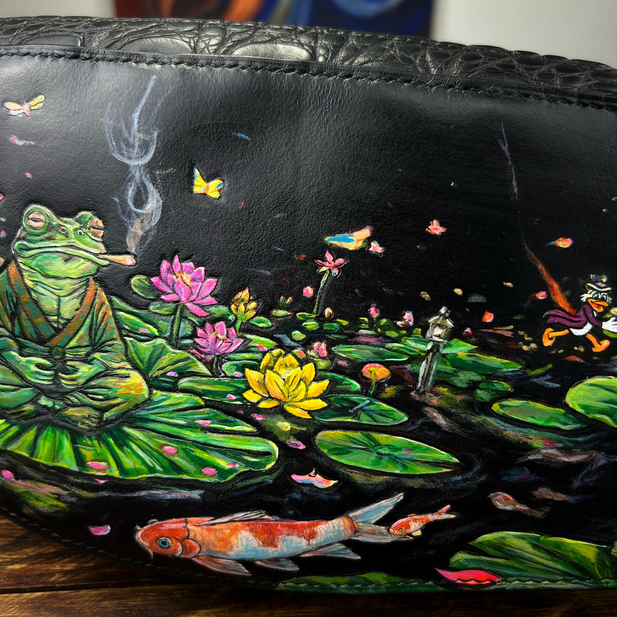 Fukkk Rules – Handcrafted Luxury Leather Chest Bag with Hand-Painted Art