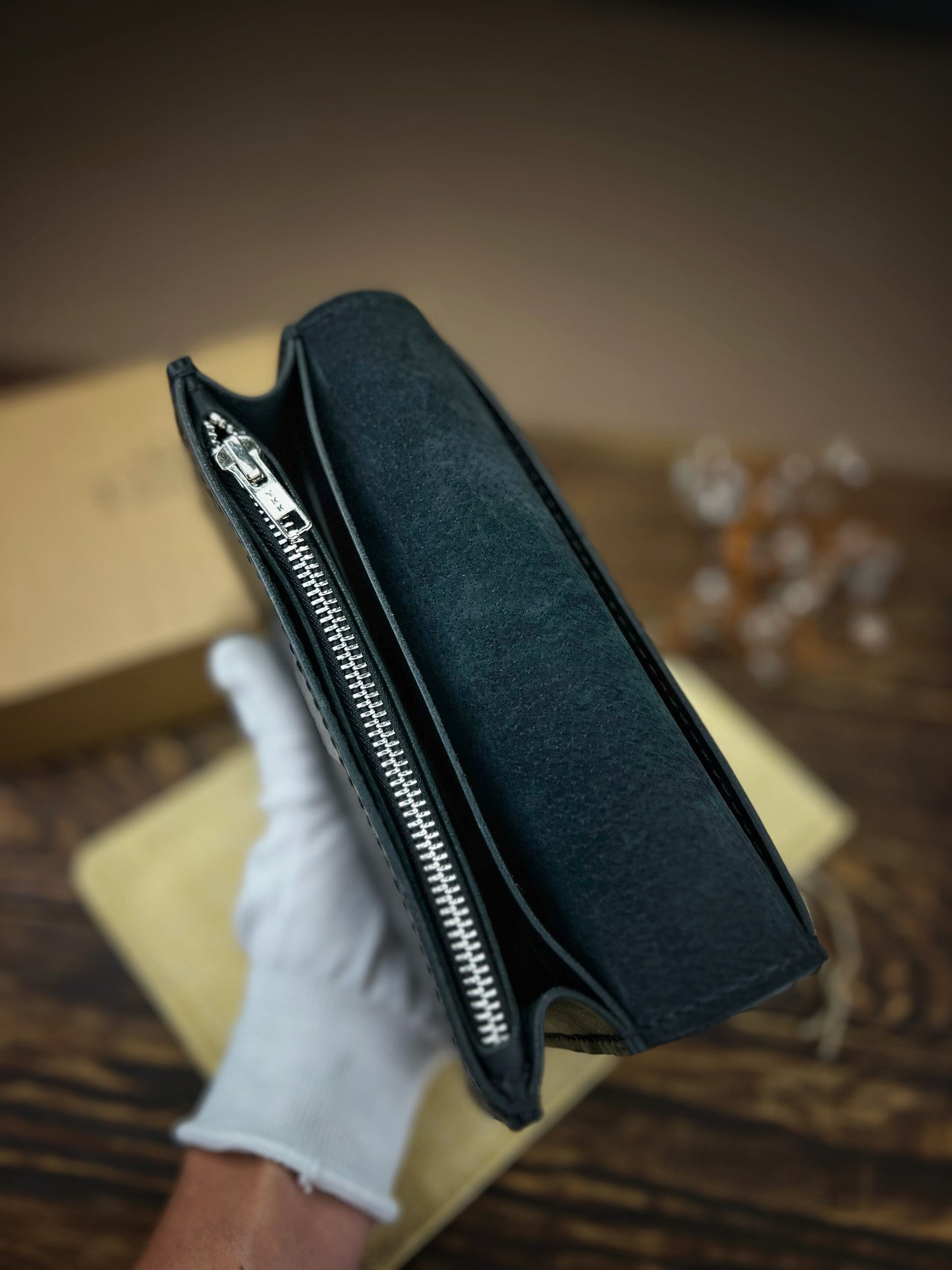Handmade Leather Clutch Wallet with Magnetic Closure - Tsar Art